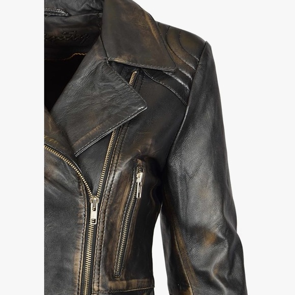 Women's Victoria Black Leather Jacket NWT - Picture 10 of 10
